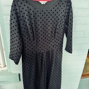 Boden Black Polka Dot Long Sleeve Dress 10L